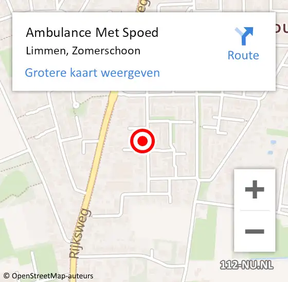 Locatie op kaart van de 112 melding: Ambulance Met Spoed Naar Limmen, Zomerschoon op 25 september 2021 03:35