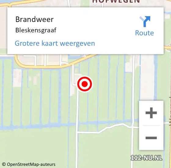 Locatie op kaart van de 112 melding: Brandweer Bleskensgraaf op 25 september 2021 04:16