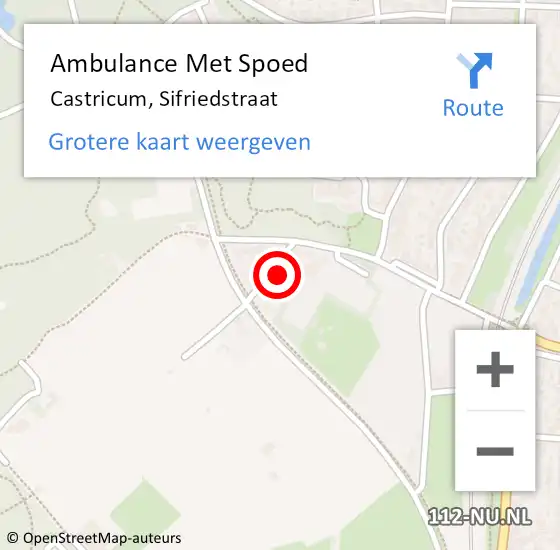 Locatie op kaart van de 112 melding: Ambulance Met Spoed Naar Castricum, Sifriedstraat op 25 september 2021 05:35