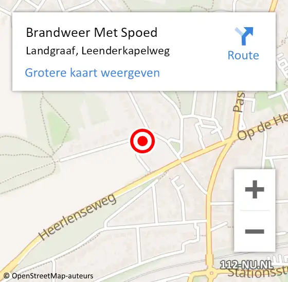 Locatie op kaart van de 112 melding: Brandweer Met Spoed Naar Landgraaf, Leenderkapelweg op 25 september 2021 06:33