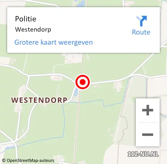 Locatie op kaart van de 112 melding: Politie Westendorp op 25 september 2021 08:54