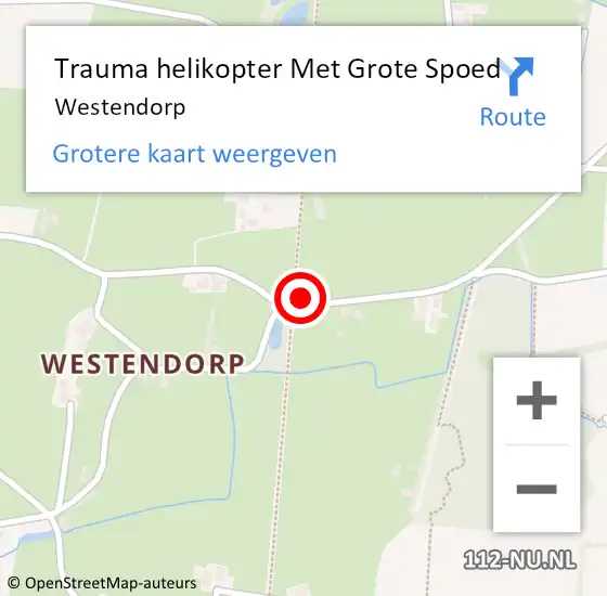 Locatie op kaart van de 112 melding: Trauma helikopter Met Grote Spoed Naar Westendorp op 25 september 2021 08:56