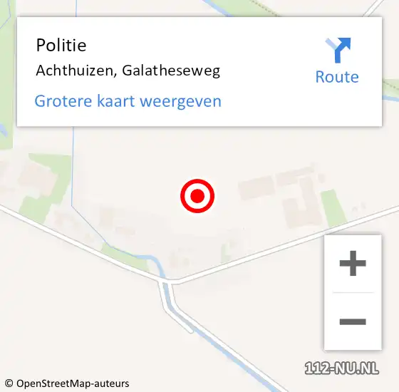 Locatie op kaart van de 112 melding: Politie Achthuizen, Galatheseweg op 25 september 2021 09:51