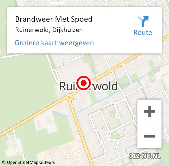 Locatie op kaart van de 112 melding: Brandweer Met Spoed Naar Ruinerwold, Dijkhuizen op 25 september 2021 10:33