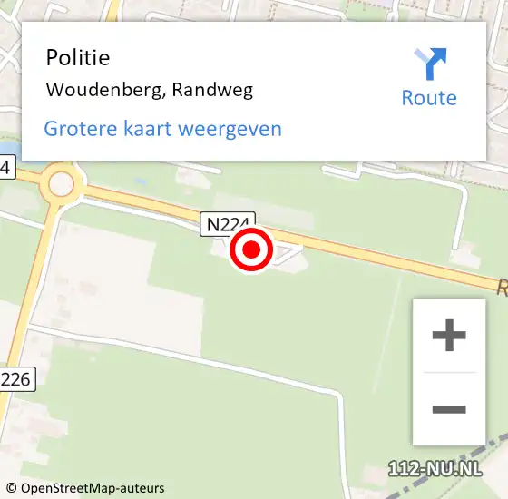 Locatie op kaart van de 112 melding: Politie Woudenberg, Randweg op 25 september 2021 10:45