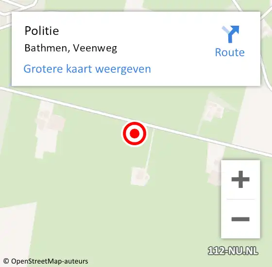 Locatie op kaart van de 112 melding: Politie Bathmen, Veenweg op 25 september 2021 12:06