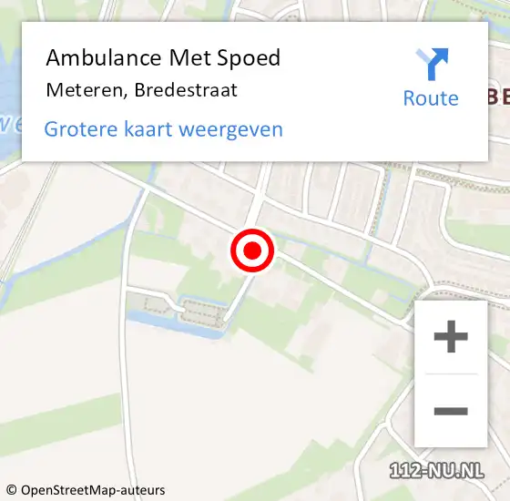 Locatie op kaart van de 112 melding: Ambulance Met Spoed Naar Meteren, Bredestraat op 25 september 2021 12:21