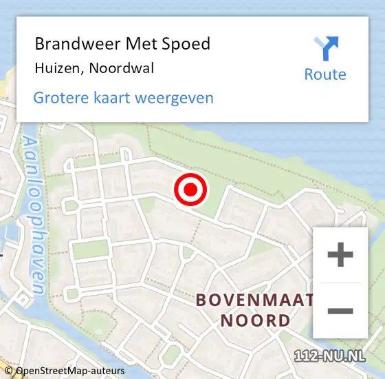 Locatie op kaart van de 112 melding: Brandweer Met Spoed Naar Huizen, Noordwal op 25 september 2021 12:57