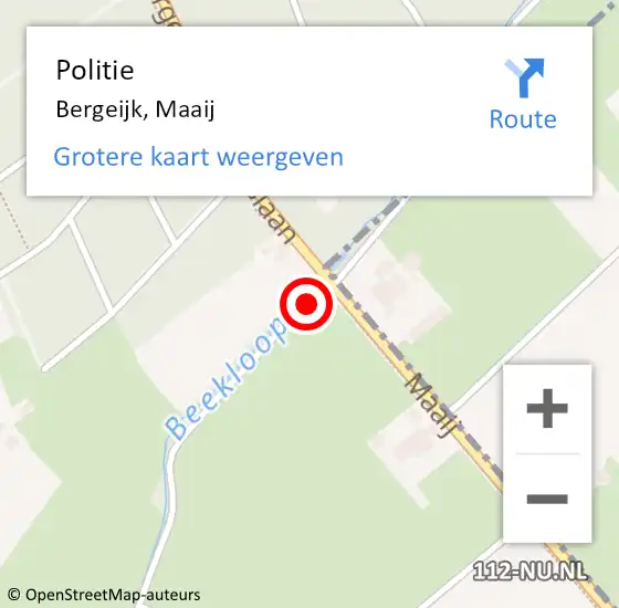 Locatie op kaart van de 112 melding: Politie Bergeijk, Maaij op 25 september 2021 13:15