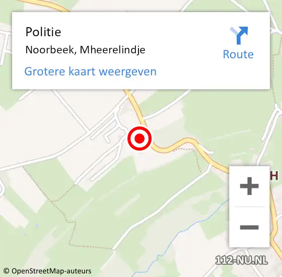 Locatie op kaart van de 112 melding: Politie Noorbeek, Mheerelindje op 25 september 2021 13:29