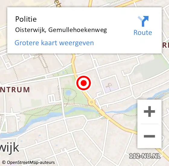 Locatie op kaart van de 112 melding: Politie Oisterwijk, Gemullehoekenweg op 25 september 2021 14:27