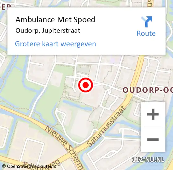 Locatie op kaart van de 112 melding: Ambulance Met Spoed Naar Oudorp, Jupiterstraat op 24 juni 2014 02:58