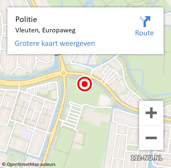 Locatie op kaart van de 112 melding: Politie Vleuten, Europaweg op 25 september 2021 15:55