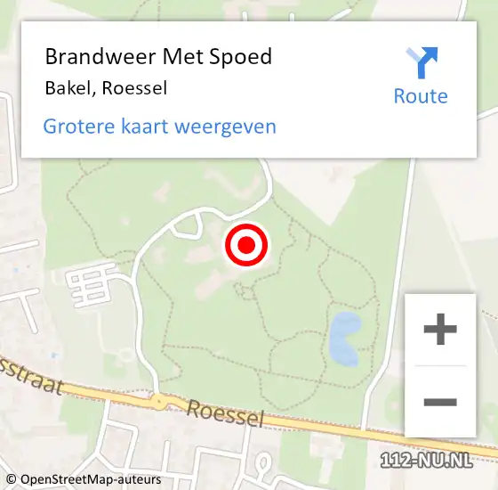 Locatie op kaart van de 112 melding: Brandweer Met Spoed Naar Bakel, Roessel op 25 september 2021 16:19