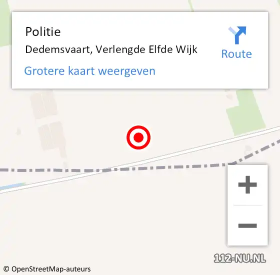 Locatie op kaart van de 112 melding: Politie Dedemsvaart, Verlengde Elfde Wijk op 25 september 2021 16:33