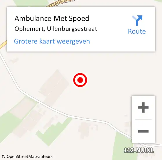 Locatie op kaart van de 112 melding: Ambulance Met Spoed Naar Ophemert, Uilenburgsestraat op 25 september 2021 16:40