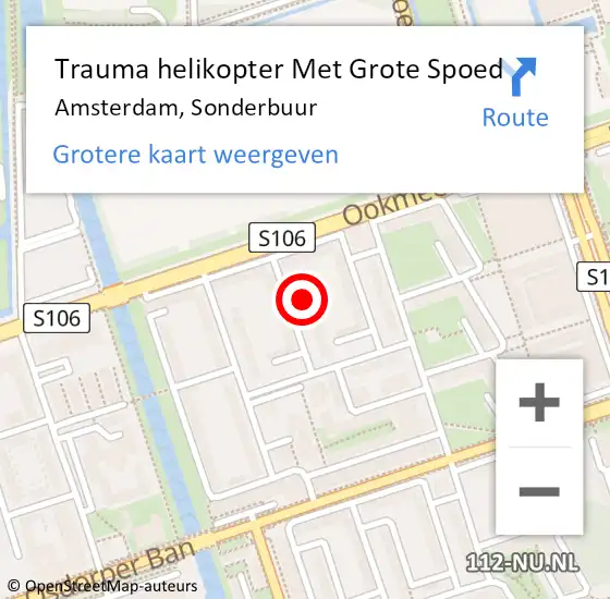 Locatie op kaart van de 112 melding: Trauma helikopter Met Grote Spoed Naar Amsterdam, Sonderbuur op 25 september 2021 16:52