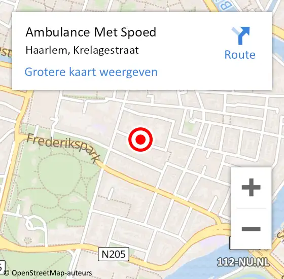 Locatie op kaart van de 112 melding: Ambulance Met Spoed Naar Haarlem, Krelagestraat op 25 september 2021 17:08