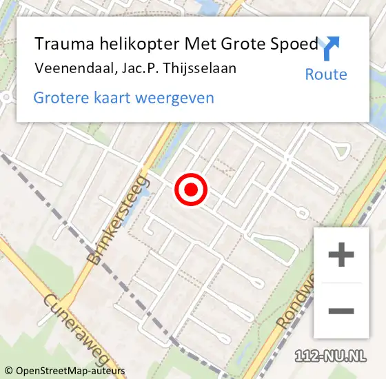 Locatie op kaart van de 112 melding: Trauma helikopter Met Grote Spoed Naar Veenendaal, Jac.P. Thijsselaan op 25 september 2021 17:15