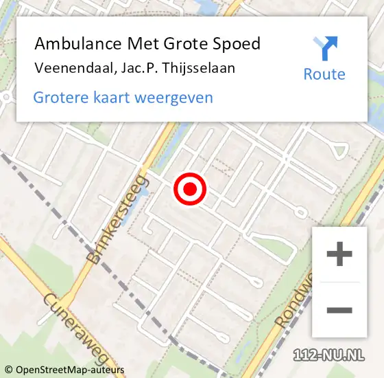 Locatie op kaart van de 112 melding: Ambulance Met Grote Spoed Naar Veenendaal, Jac.P. Thijsselaan op 25 september 2021 17:16