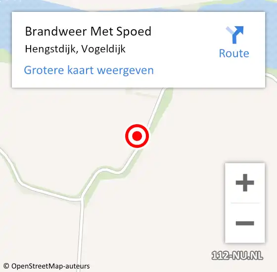 Locatie op kaart van de 112 melding: Brandweer Met Spoed Naar Hengstdijk, Vogeldijk op 25 september 2021 17:41