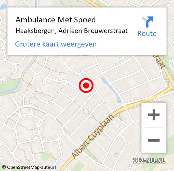 Locatie op kaart van de 112 melding: Ambulance Met Spoed Naar Haaksbergen, Adriaen Brouwerstraat op 25 september 2021 18:45