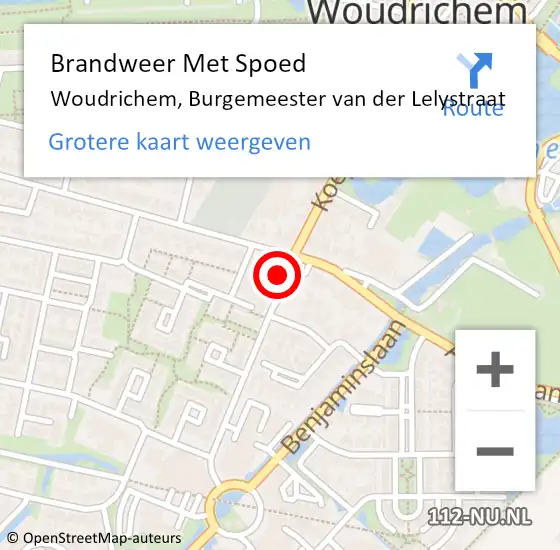 Locatie op kaart van de 112 melding: Brandweer Met Spoed Naar Woudrichem, Burgemeester van der Lelystraat op 25 september 2021 19:08