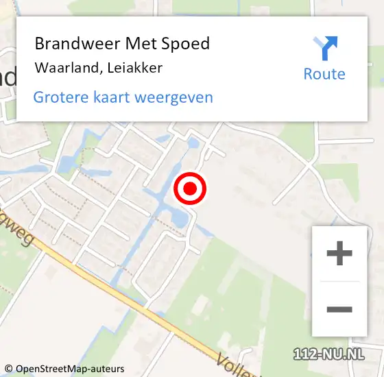 Locatie op kaart van de 112 melding: Brandweer Met Spoed Naar Waarland, Leiakker op 25 september 2021 19:33