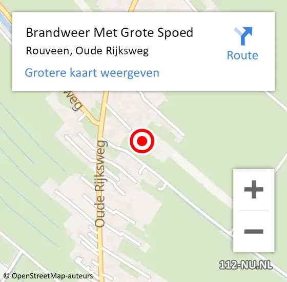 Locatie op kaart van de 112 melding: Brandweer Met Grote Spoed Naar Rouveen, Oude Rijksweg op 25 september 2021 19:44