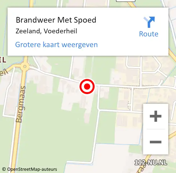 Locatie op kaart van de 112 melding: Brandweer Met Spoed Naar Zeeland, Voederheil op 25 september 2021 20:02