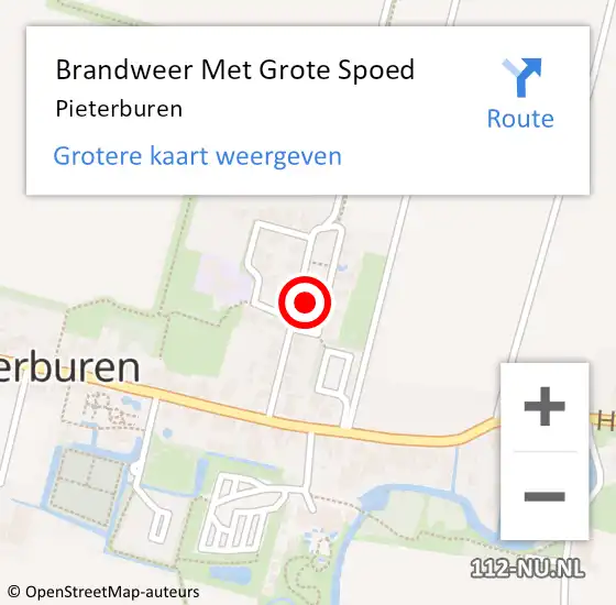 Locatie op kaart van de 112 melding: Brandweer Met Grote Spoed Naar Pieterburen op 25 september 2021 20:08