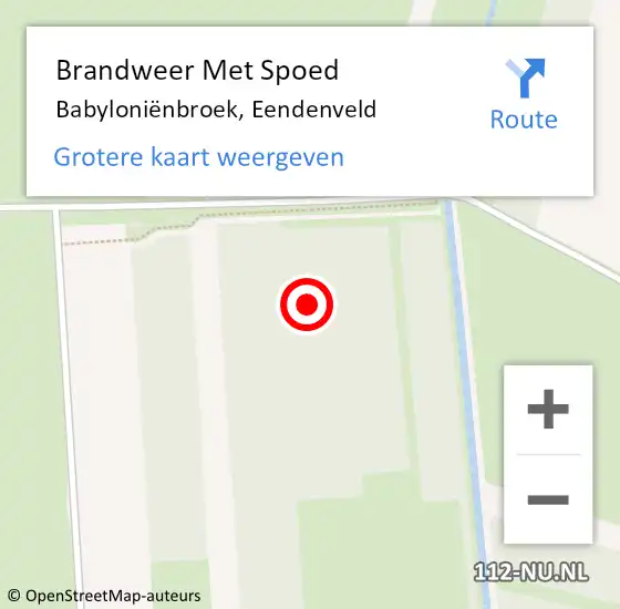 Locatie op kaart van de 112 melding: Brandweer Met Spoed Naar Babyloniënbroek, Eendenveld op 25 september 2021 20:47