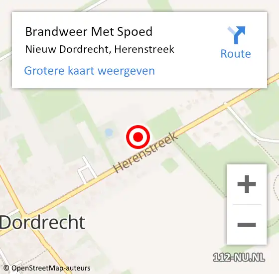 Locatie op kaart van de 112 melding: Brandweer Met Spoed Naar Nieuw Dordrecht, Herenstreek op 25 september 2021 21:54