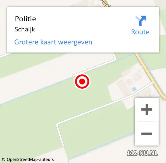 Locatie op kaart van de 112 melding: Politie Schaijk op 25 september 2021 22:20