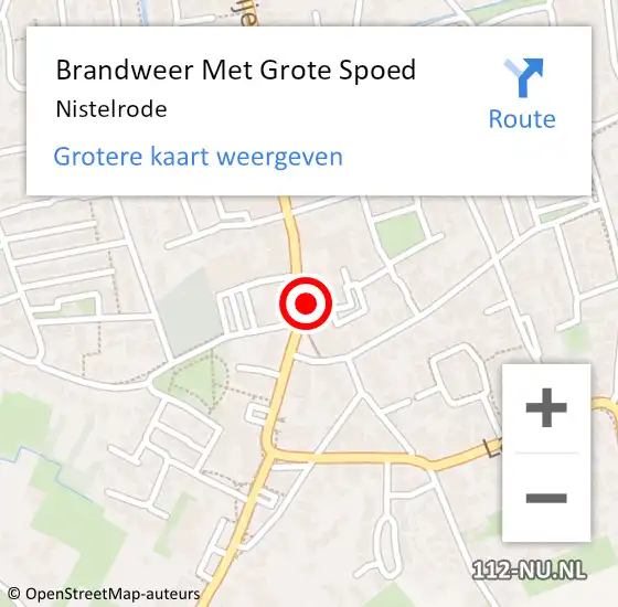 Locatie op kaart van de 112 melding: Brandweer Met Grote Spoed Naar Nistelrode op 25 september 2021 22:20