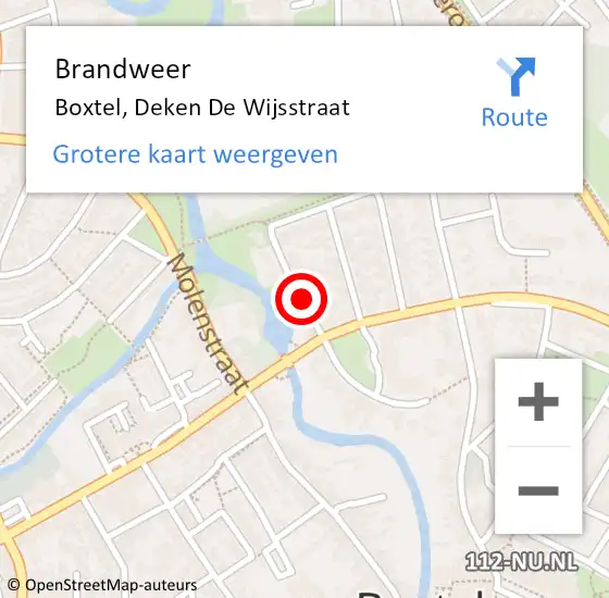 Locatie op kaart van de 112 melding: Brandweer Boxtel, Deken De Wijsstraat op 6 oktober 2013 03:11