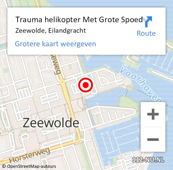 Locatie op kaart van de 112 melding: Trauma helikopter Met Grote Spoed Naar Zeewolde, Eilandgracht op 25 september 2021 22:43