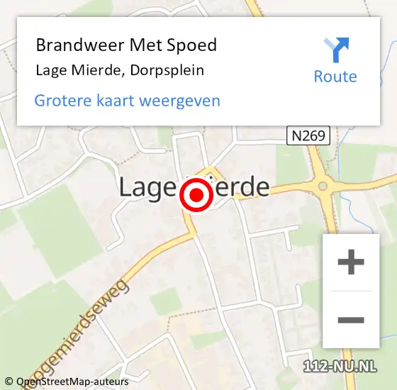 Locatie op kaart van de 112 melding: Brandweer Met Spoed Naar Lage Mierde, Dorpsplein op 25 september 2021 22:53