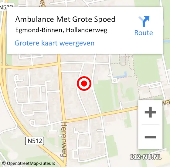 Locatie op kaart van de 112 melding: Ambulance Met Grote Spoed Naar Egmond-Binnen, Hollanderweg op 25 september 2021 22:57