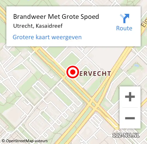 Locatie op kaart van de 112 melding: Brandweer Met Grote Spoed Naar Utrecht, Kasaidreef op 25 september 2021 23:07