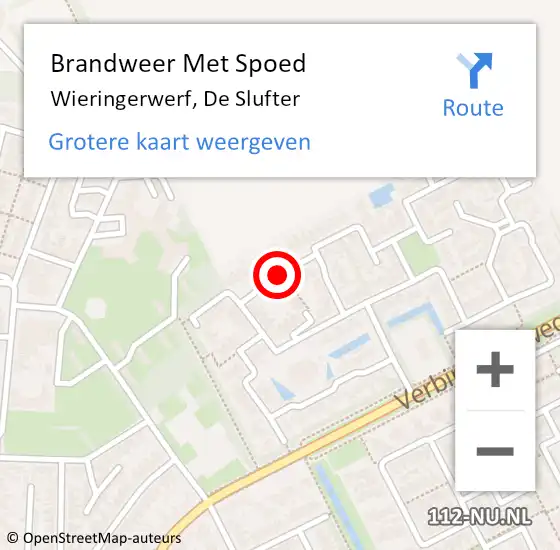 Locatie op kaart van de 112 melding: Brandweer Met Spoed Naar Wieringerwerf, De Slufter op 25 september 2021 23:13