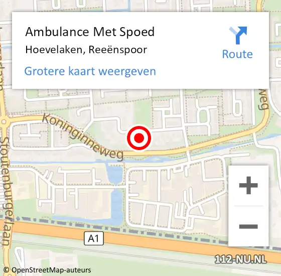 Locatie op kaart van de 112 melding: Ambulance Met Spoed Naar Hoevelaken, Reeënspoor op 26 september 2021 00:01