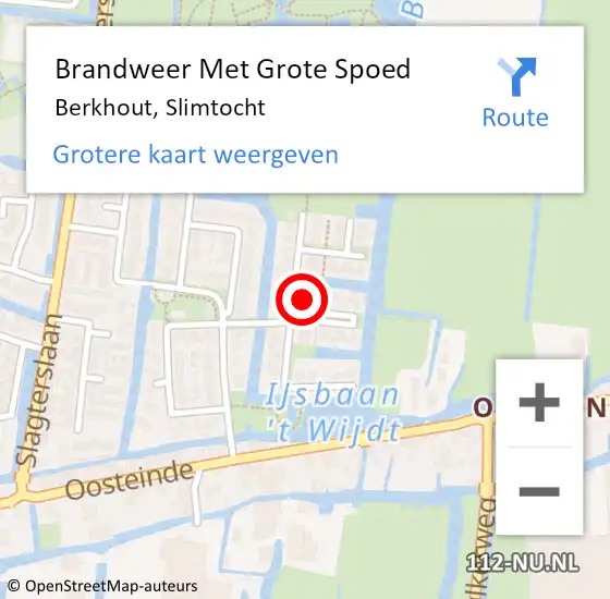 Locatie op kaart van de 112 melding: Brandweer Met Grote Spoed Naar Berkhout, Slimtocht op 26 september 2021 00:02