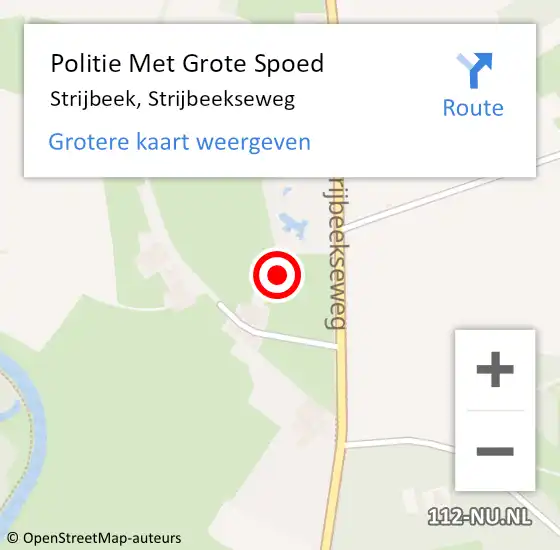 Locatie op kaart van de 112 melding: Politie Met Grote Spoed Naar Strijbeek, Strijbeekseweg op 26 september 2021 00:11