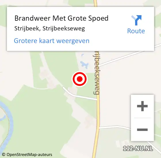 Locatie op kaart van de 112 melding: Brandweer Met Grote Spoed Naar Strijbeek, Strijbeekseweg op 26 september 2021 00:11