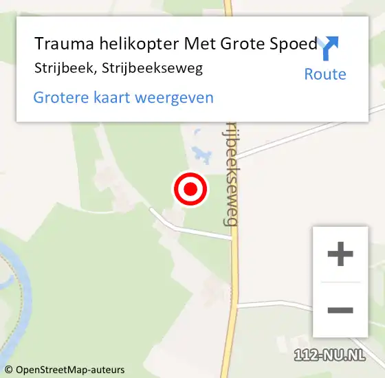 Locatie op kaart van de 112 melding: Trauma helikopter Met Grote Spoed Naar Strijbeek, Strijbeekseweg op 26 september 2021 00:13