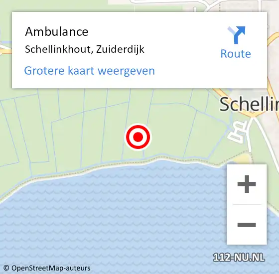 Locatie op kaart van de 112 melding: Ambulance Schellinkhout, Zuiderdijk op 26 september 2021 00:22
