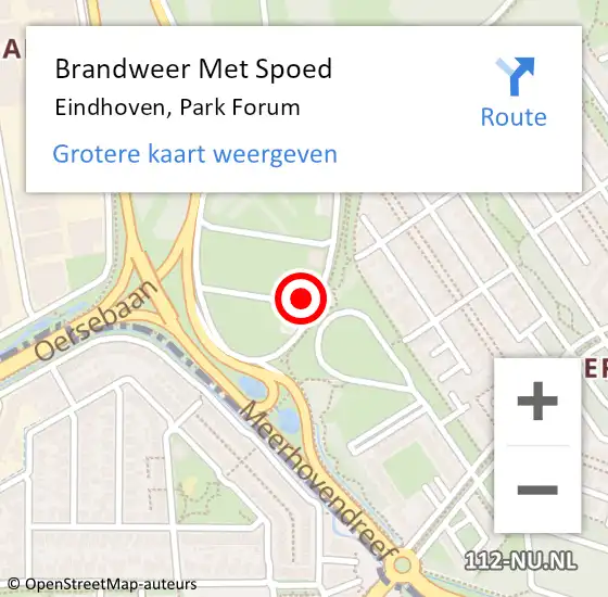 Locatie op kaart van de 112 melding: Brandweer Met Spoed Naar Eindhoven, Park Forum op 26 september 2021 00:58