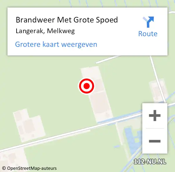 Locatie op kaart van de 112 melding: Brandweer Met Grote Spoed Naar Langerak, Melkweg op 26 september 2021 02:43