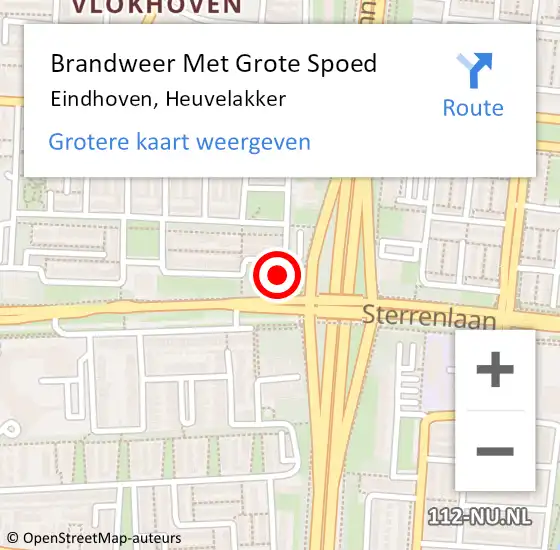 Locatie op kaart van de 112 melding: Brandweer Met Grote Spoed Naar Eindhoven, Heuvelakker op 26 september 2021 03:50